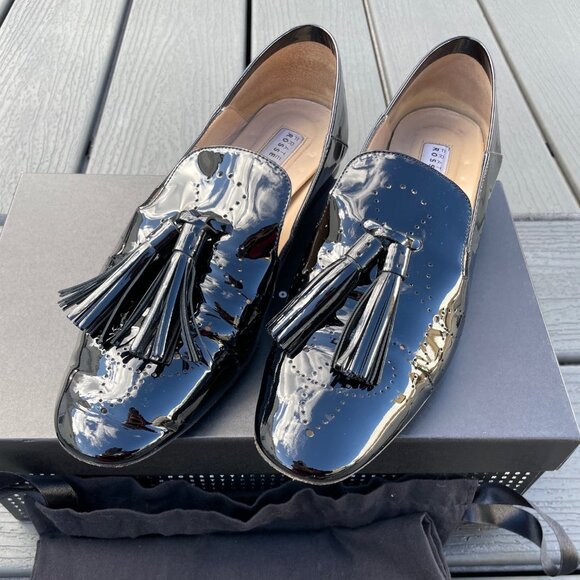 Fratelli Rossetti Black Patent Leather Tassel Loafer - 38 IT (7.5-8 US) Women's - Picture 5 of 7